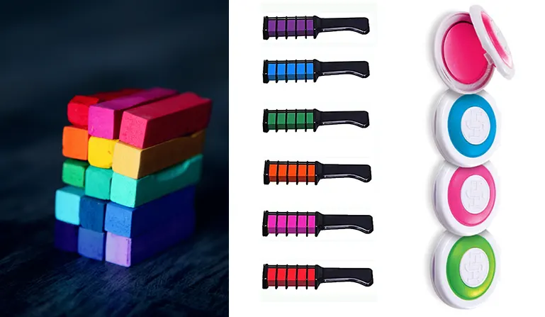 Various hair chalk products